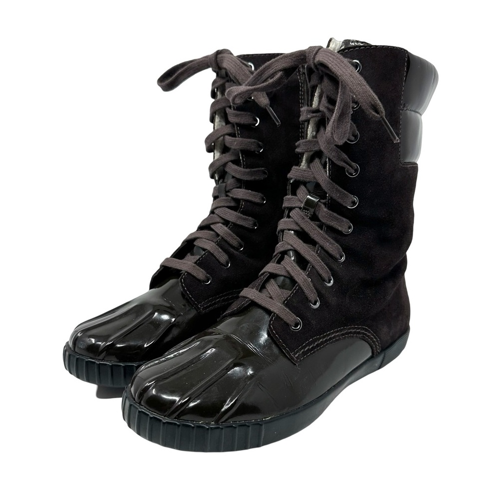 Cole Haan Nike Air Tali Waterproof Chocolate Brown Lace Zip Up Boots Size 8